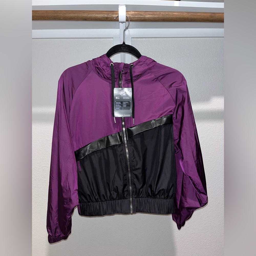 Puma Women's Purple and Black Bomber Jacket